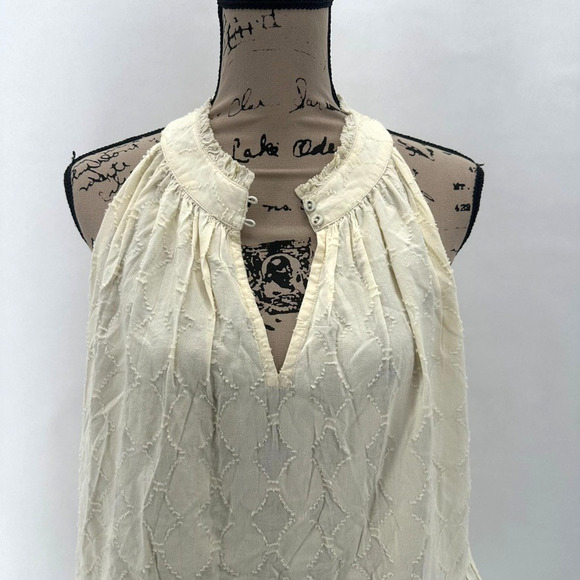 Apiece Apart Cream Nissi Tiers Fil Coupe Voile Tank Top Size M Ivory Preppy City - Picture 6 of 10